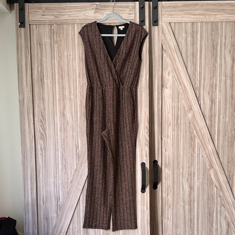 Spense Holiday Striped Jumpsuit